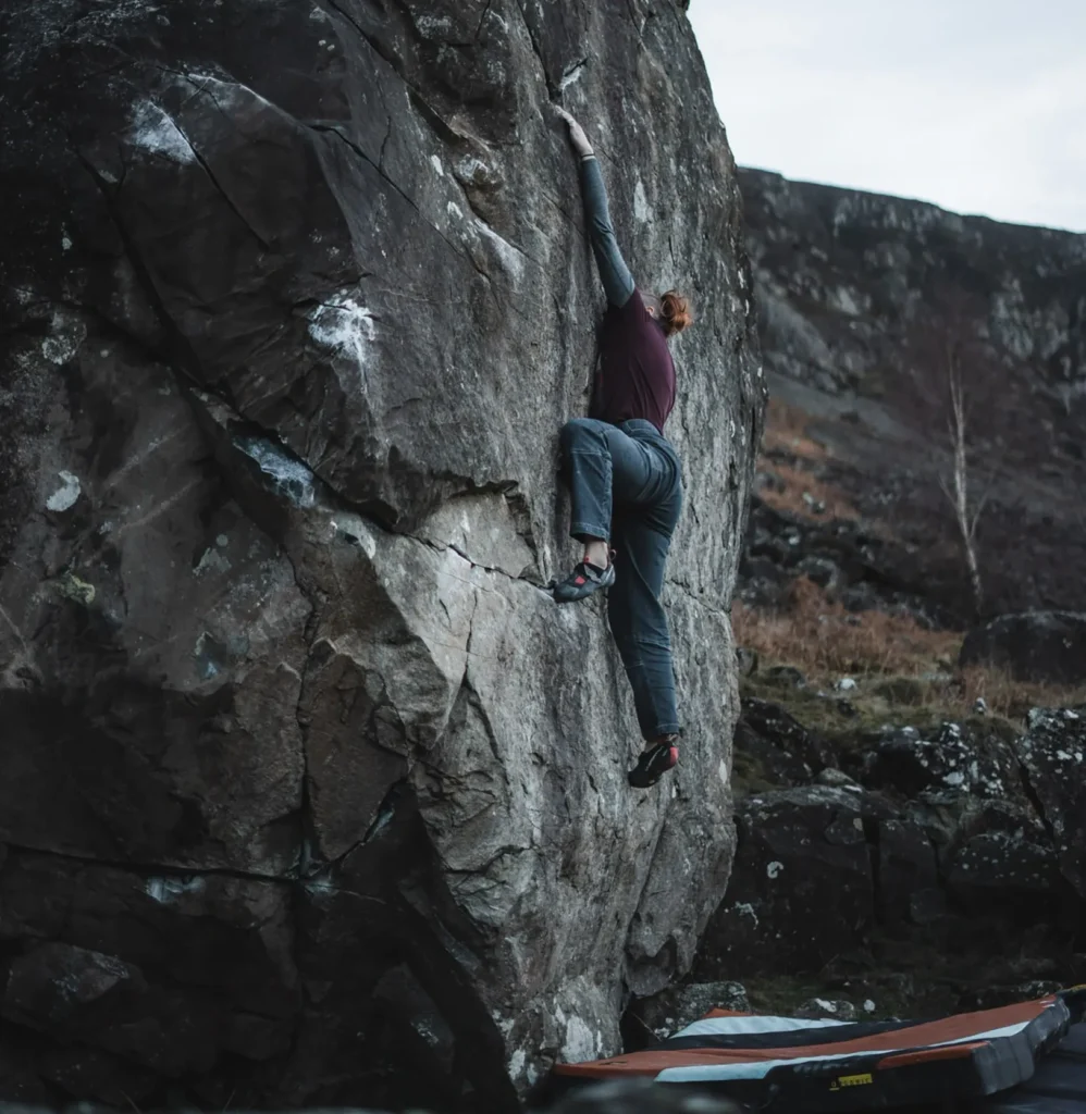 someone bouldering